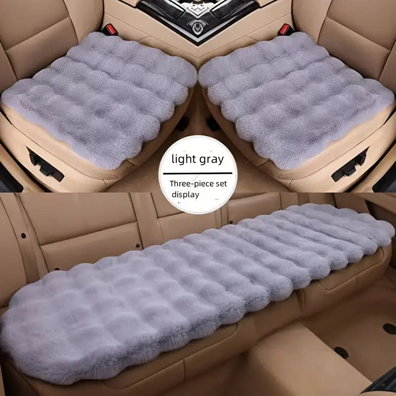 3-Piece Ultra-Soft Luxury Bubble Fleece Car Seat Covers Set