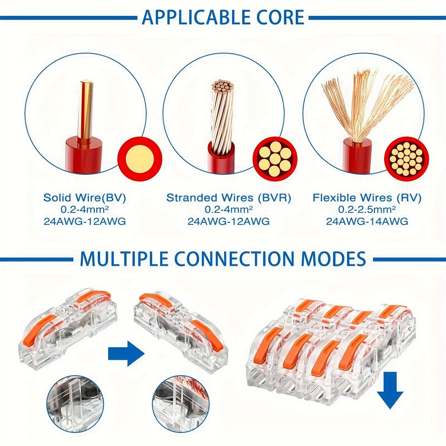 100pcs Quick Connect Wire Connectors