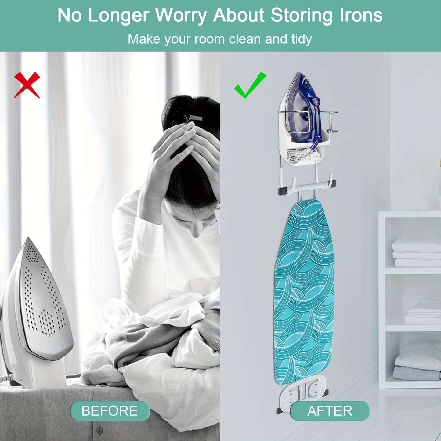 DIY Ironing Board Hanger Wall Mount