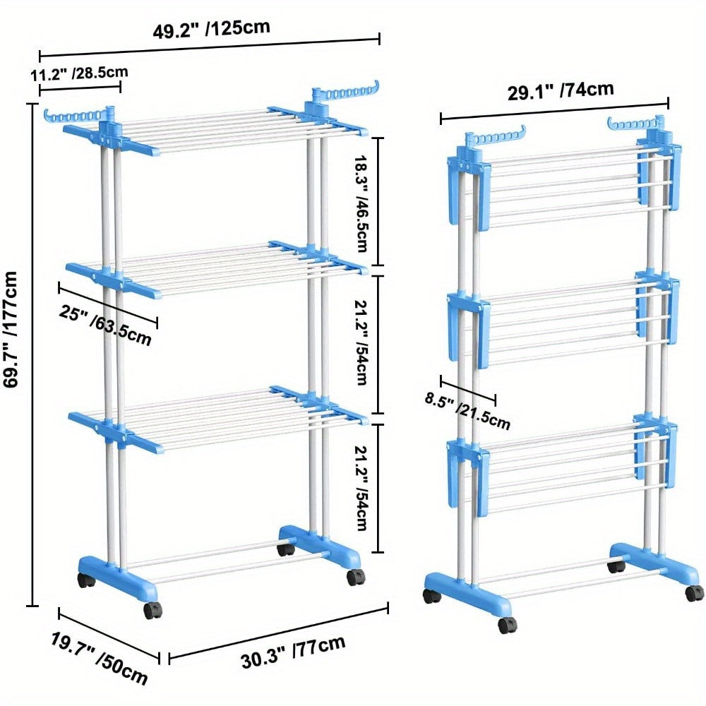 4 Tier Foldable Extra Large Clothes Drying Rack