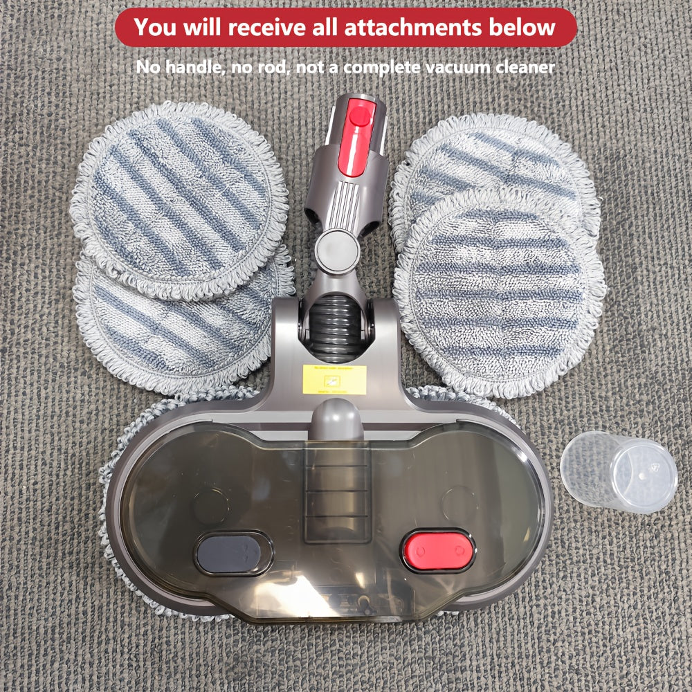 V200PCT Compatible Electric Mop Head, Featuring a Detachable Water Tank And Six Cloths Included
