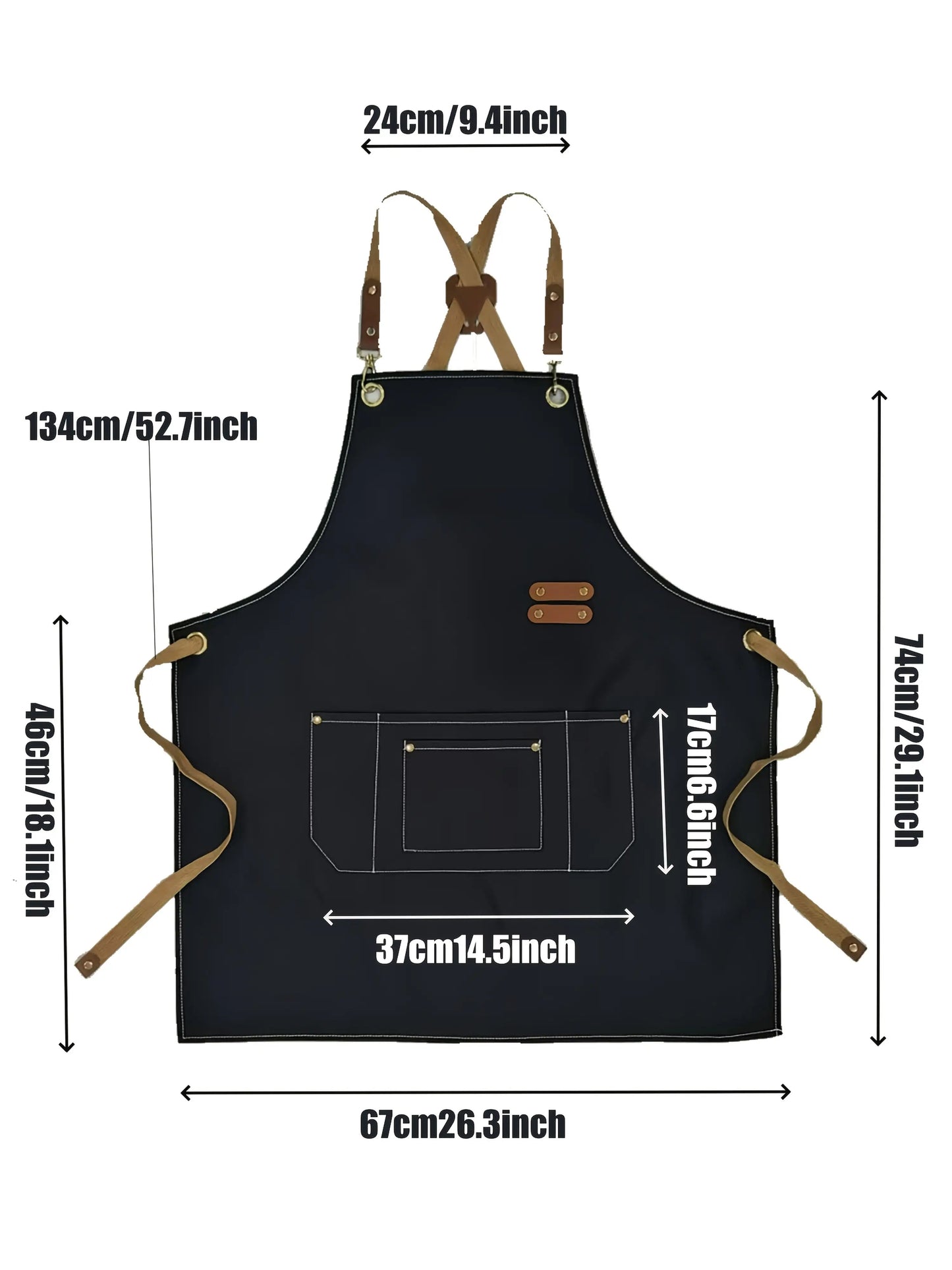 Artificial leather waterproof apron, light kitchen apron