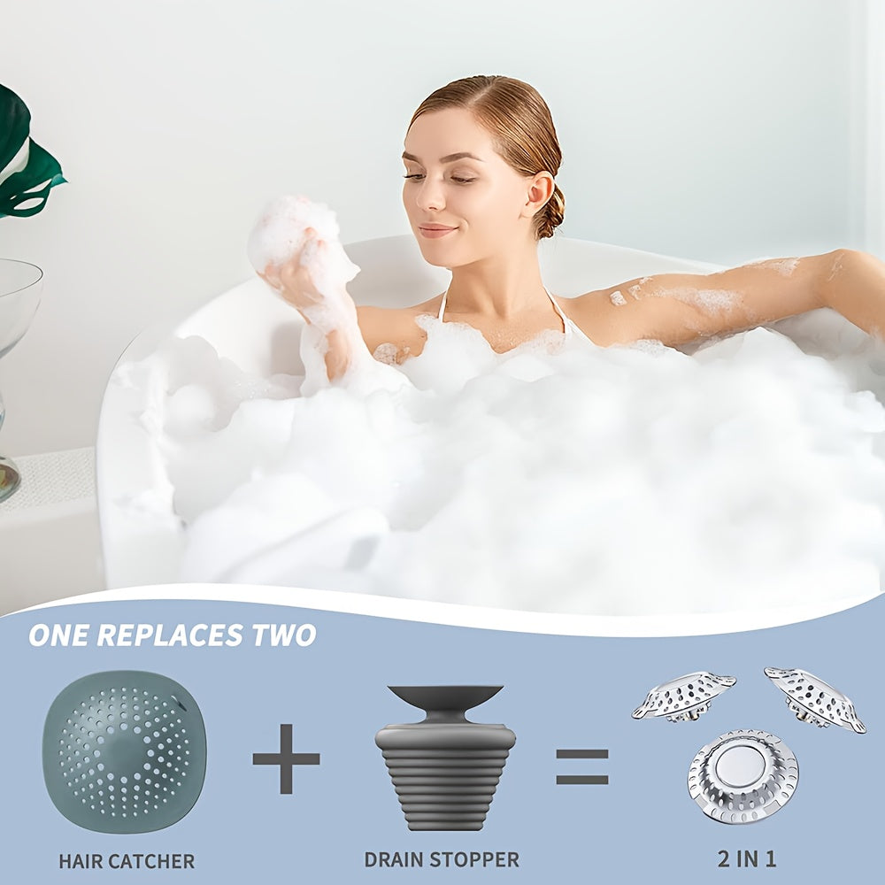 2-in-1 Bathtub Stopper with Hair Catcher