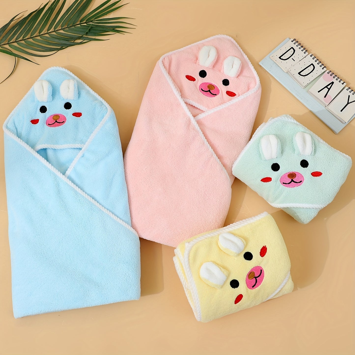 Soft Cartoon Animal Swaddling Blanket Set