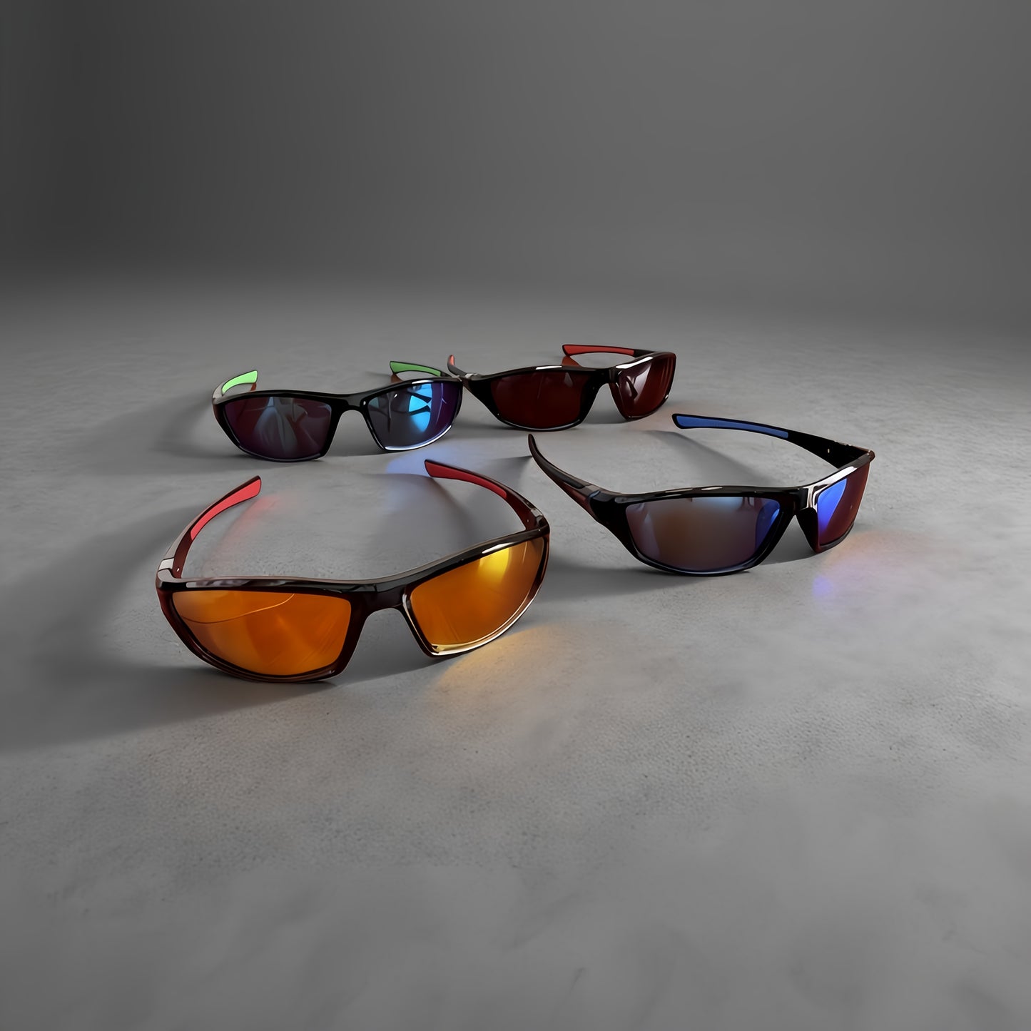 4 Pairs Of Fashionable Polarized Men'S Glasses