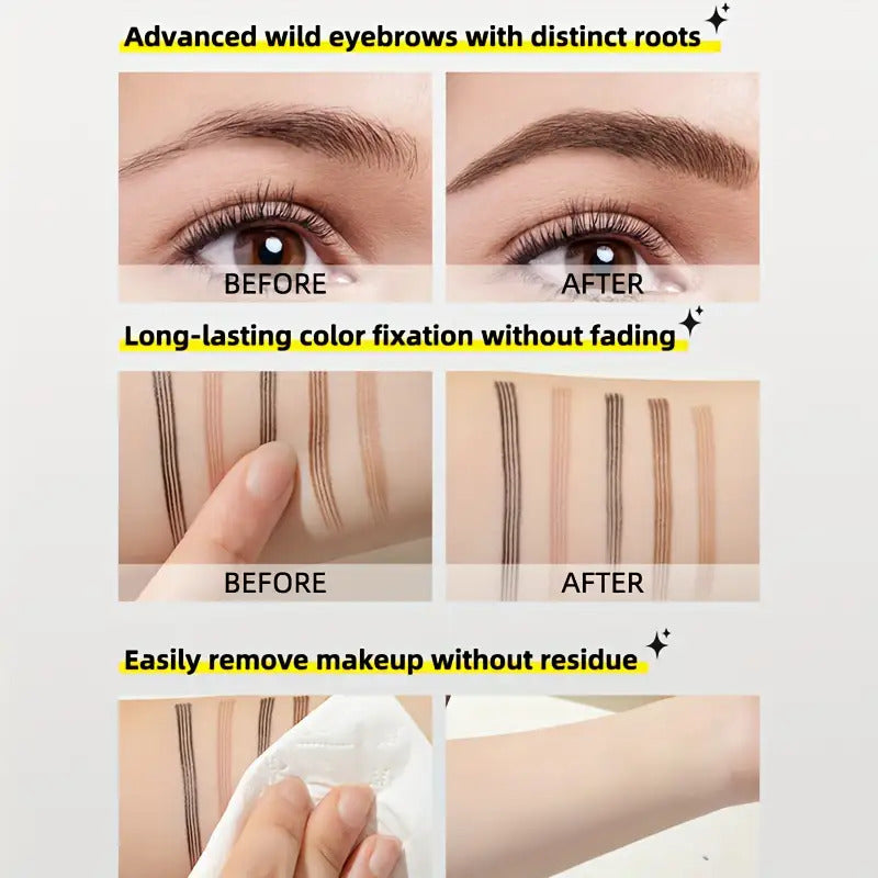 3pcs Four-pronged Eyebrow Pencil for Beginners Can Easily Get on It