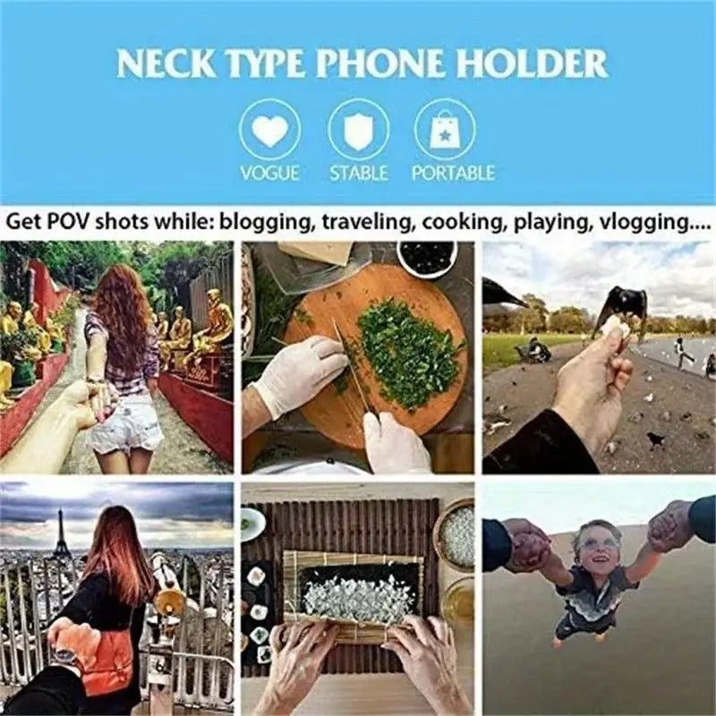 Universal Hands-Free Wearable Neck Phone Stand