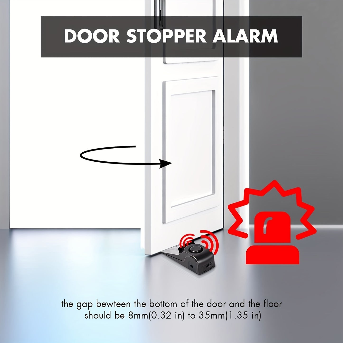 Alarm safety door blocker