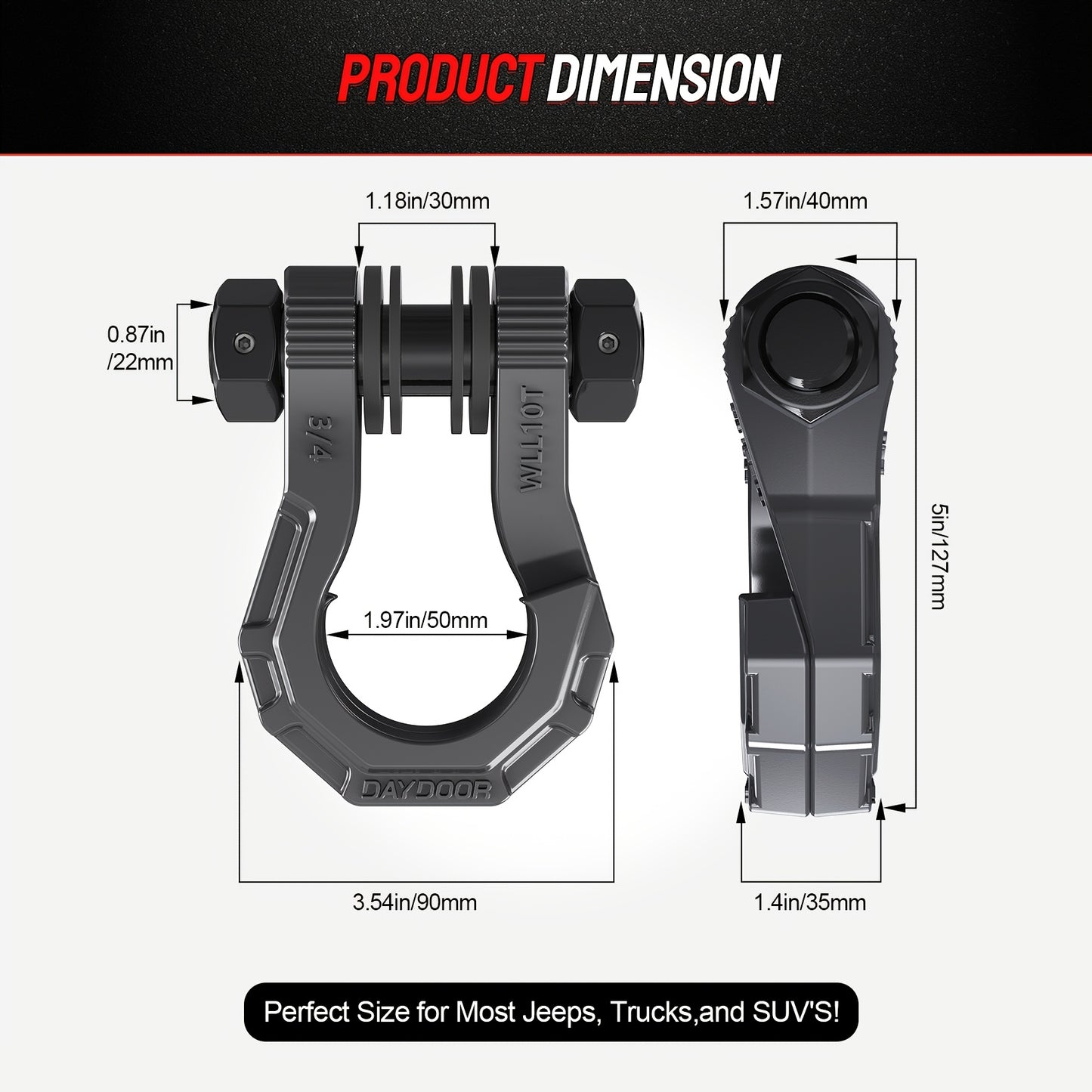 5,000Lbs Break Strength Towing Winch Shackles