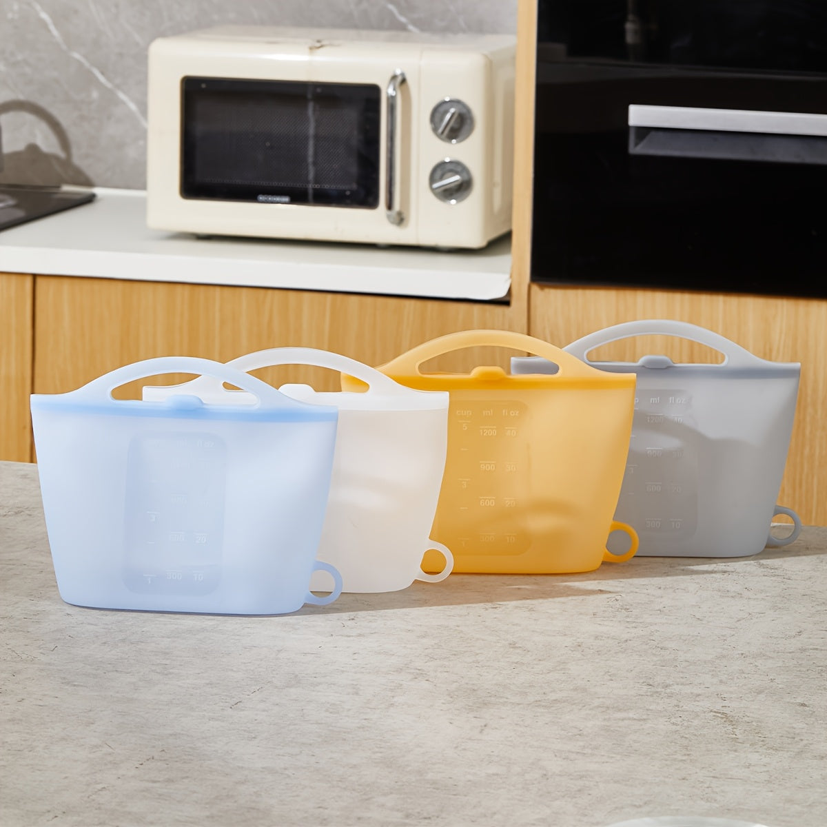 4pcs Leak-Proof Silicone Food Storage Containers