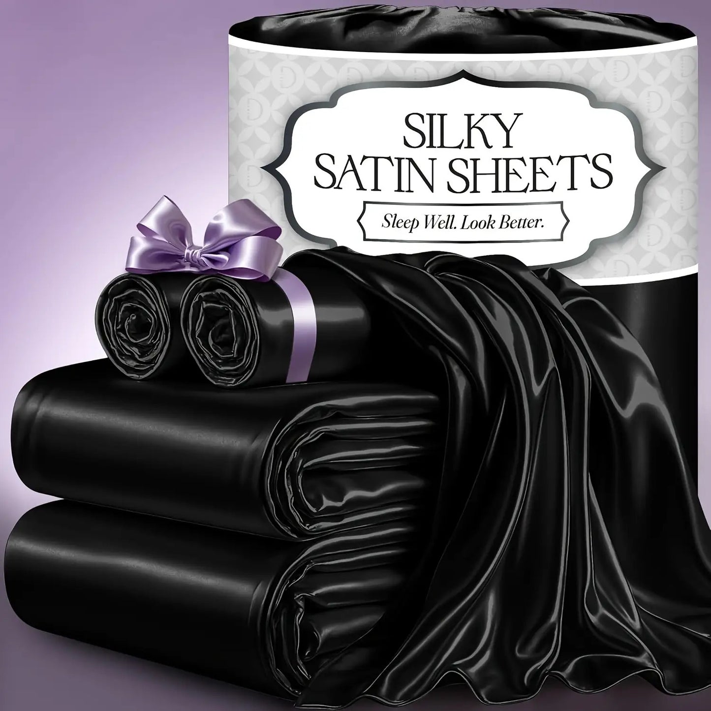 4pcs Cooling & Silky Satin Sheet Set