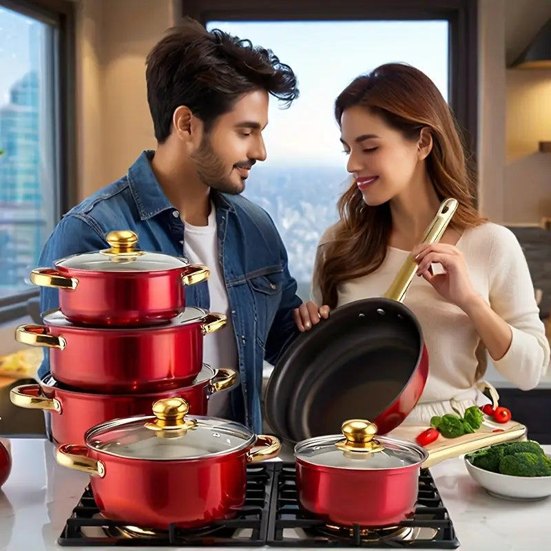 Stainless steel non-stick cookware set
