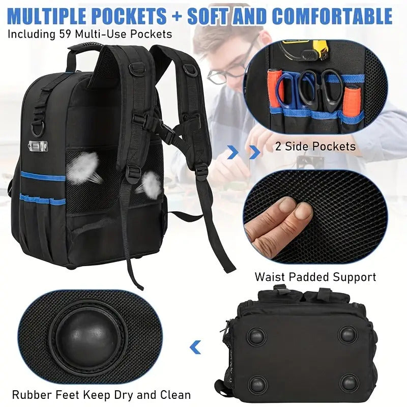 Heavy-Duty Electrician Tool Backpack
