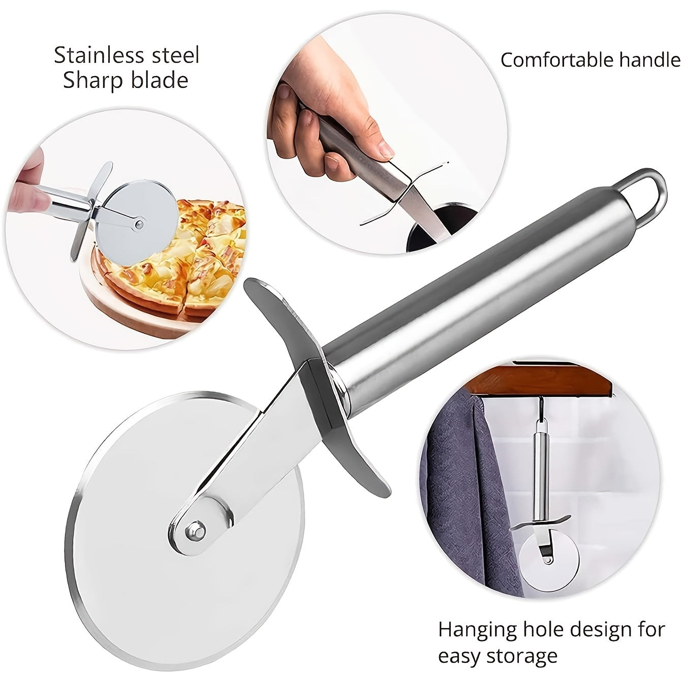 Stainless Steel Manual Pizza Cutter Wheel