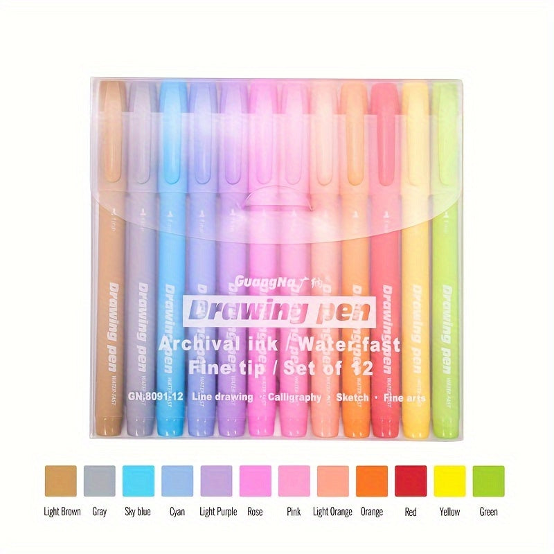 1 Set Of 12 Colorful Syringe Drawing Pens