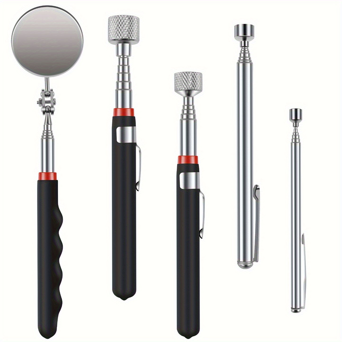 A Set of 5pcs Retractable Magnetic Pick-up Tool Sui