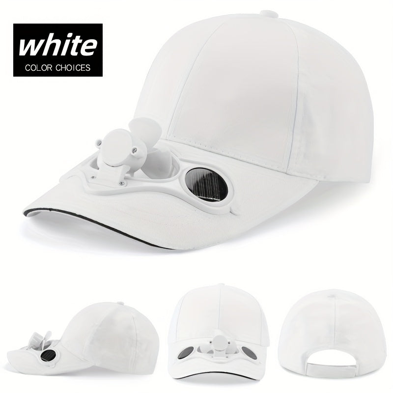 Solar-Powered Fan Baseball Cap with Adjustable Strap