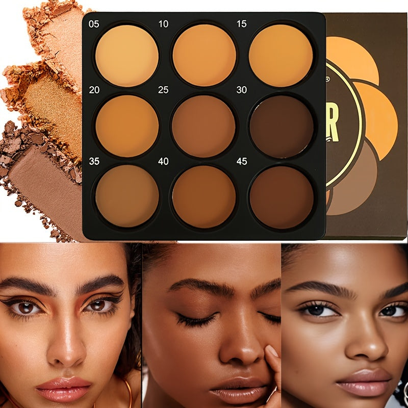 9-Color Dark Bronze Powder Palette