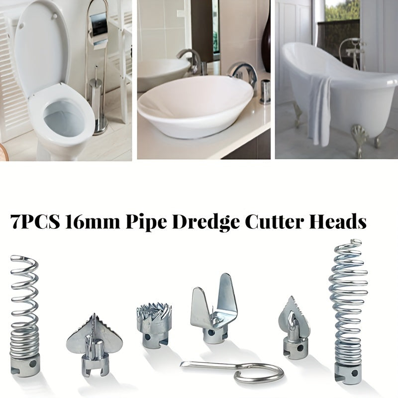 7 PCS 16mm Pipe Dredge Cutter Heads Set