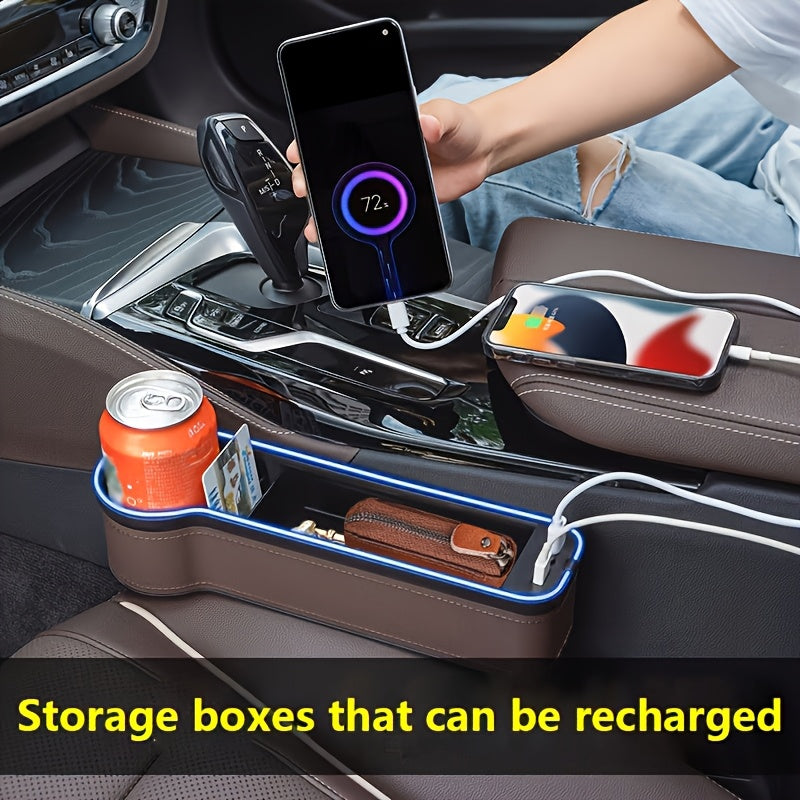 ABS Resin Car Seat Slot Storage Box with Mobile Phone Holder