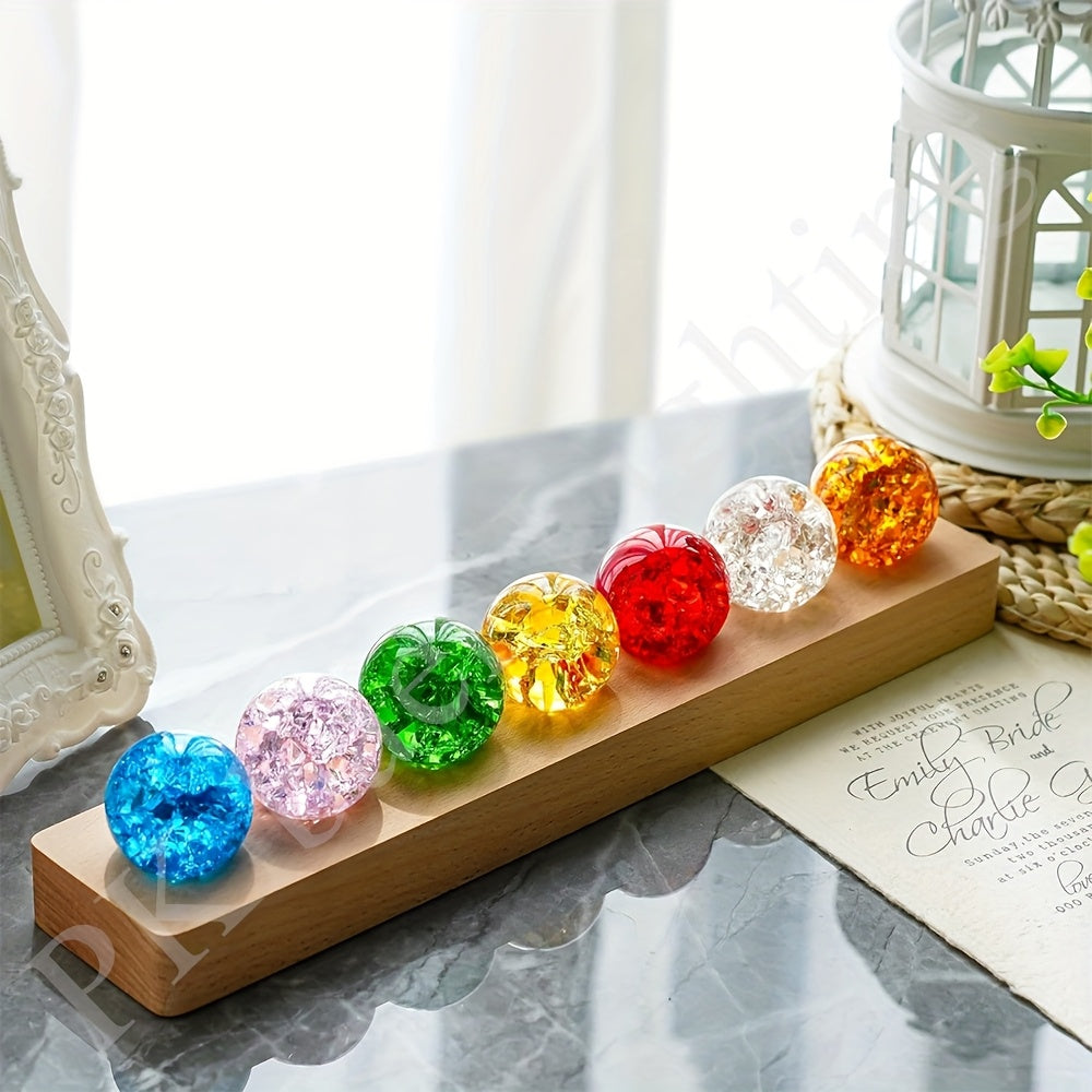 7pcs Spheres LED Night Lighting Crystal Ball Meditation Living Room Decoration Ball