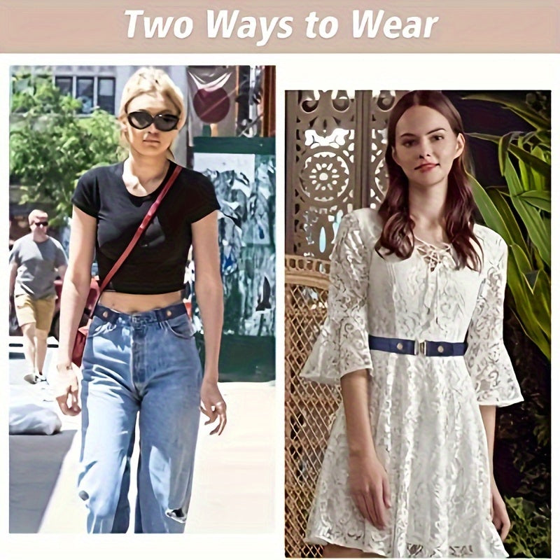 Women's Elastic Waist Belt - Adjustable Waistband Pants