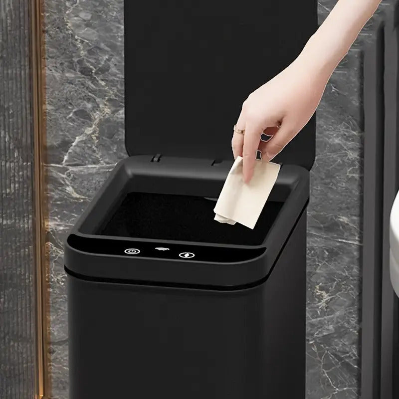 1pc black Bathroom Trash Cans with Lid