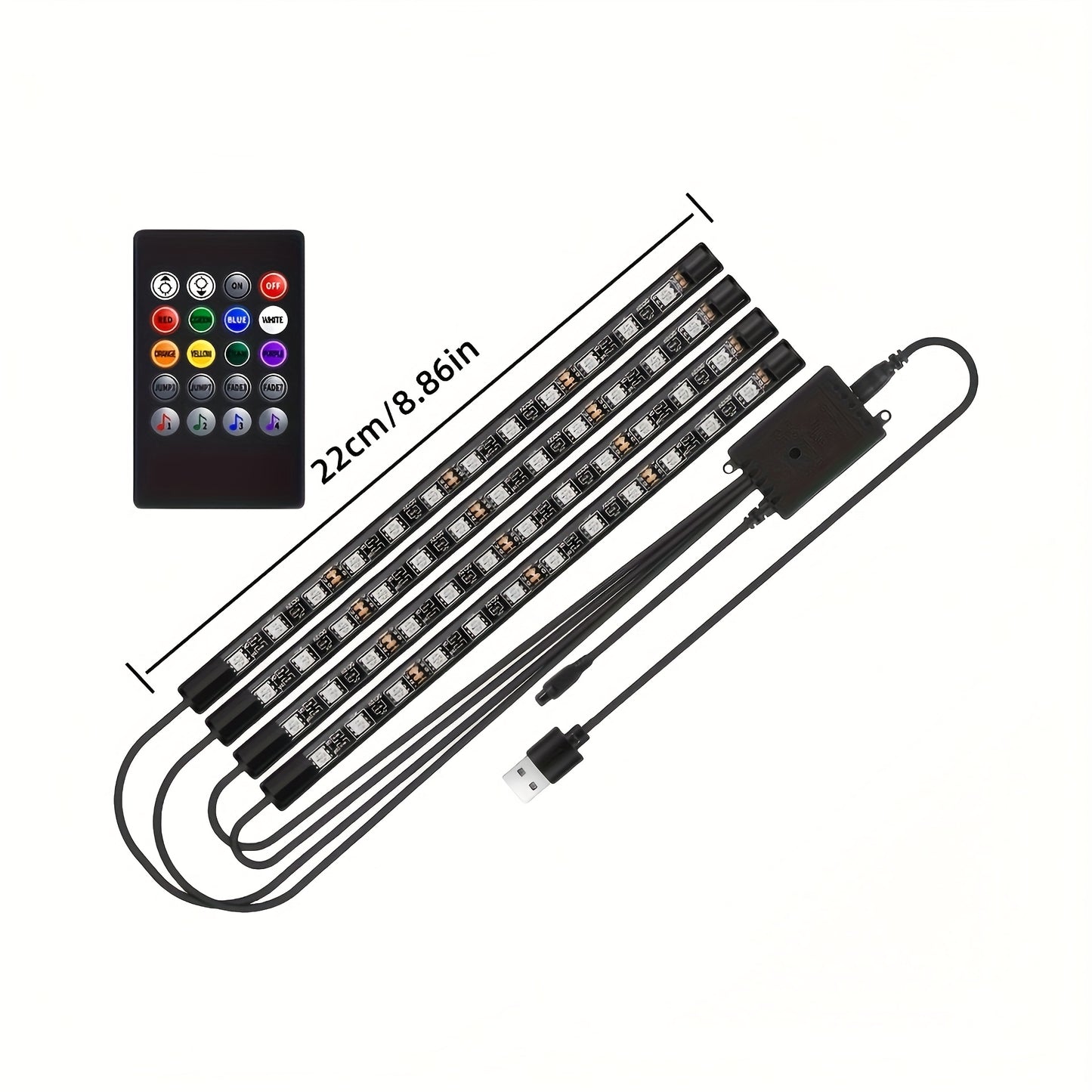 4pcs Car Interior Atmosphere Light