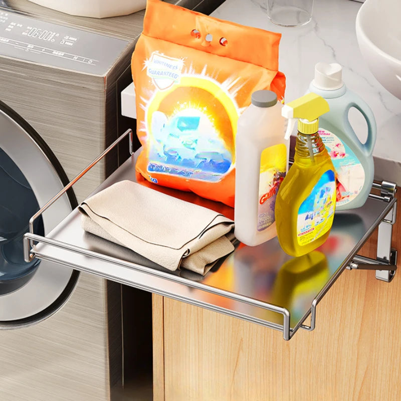 Stainless steel foldable tabletop storage rack