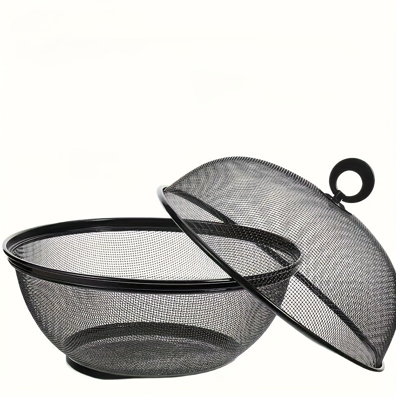 Durable Iron Fruit and Vegetable Washing Basket with Lid