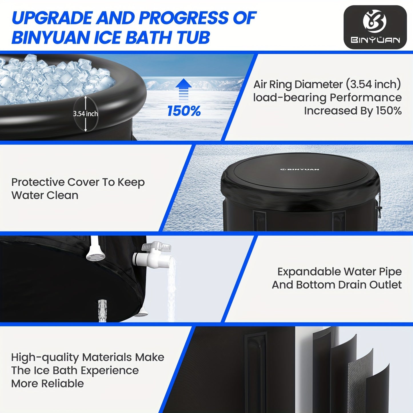 100 Gallon Cold Tub,Hot And Cold Dual-use Bathtub