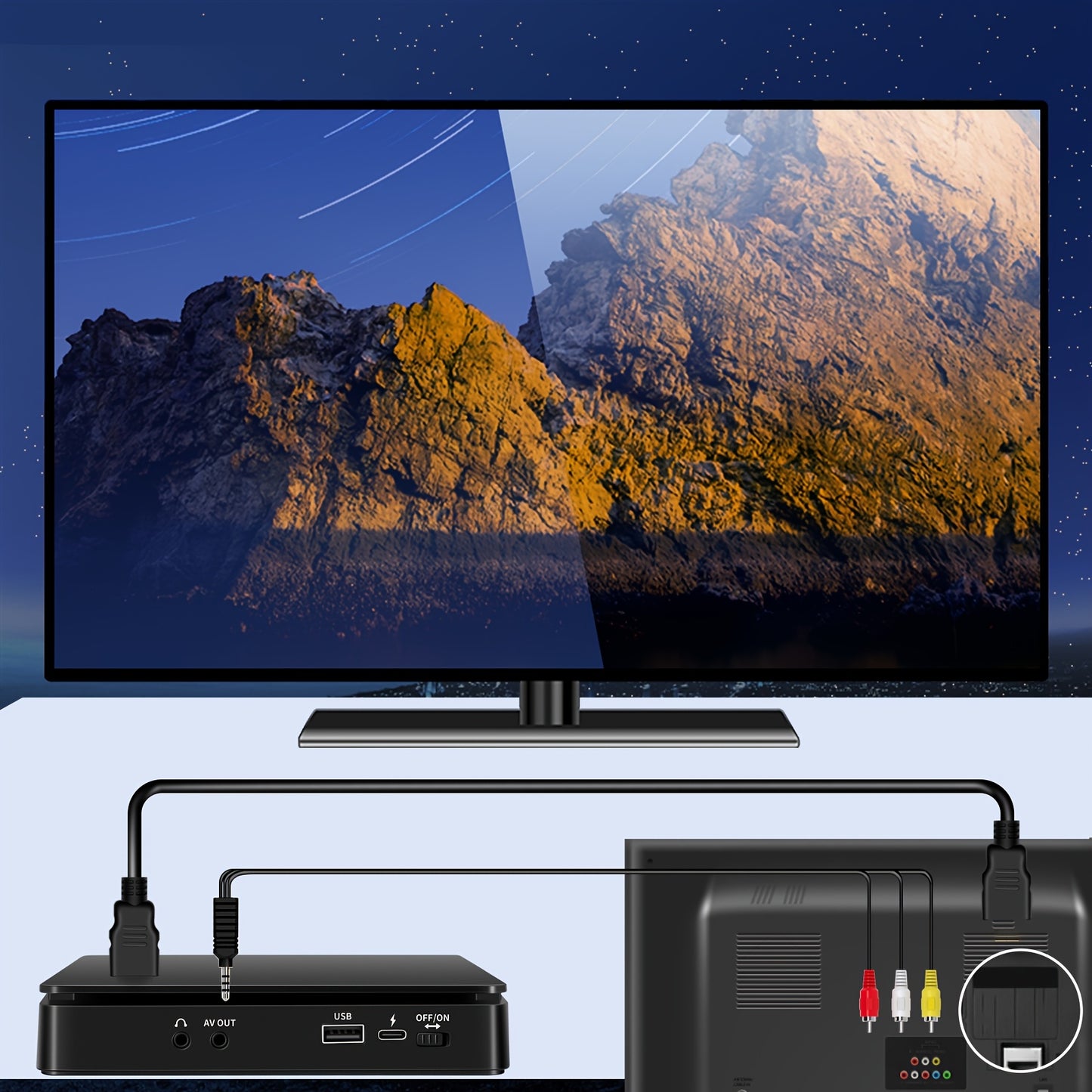 Compact 1080P Mini DVD Player with Remote