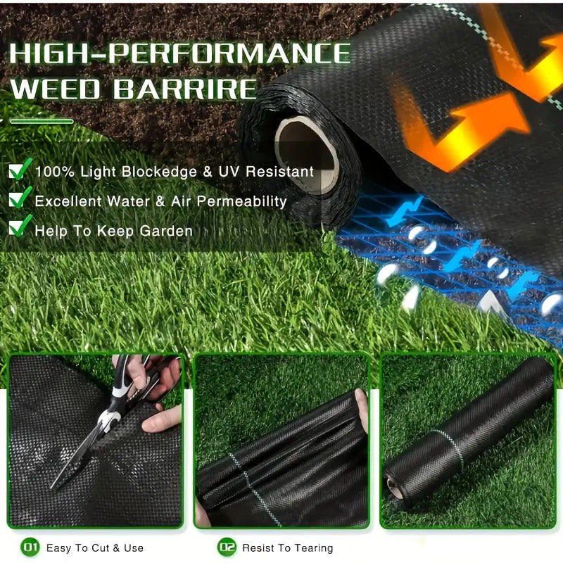 Heavy-Duty Weed Barrier Fabric - Durable Woven Landscape Mat