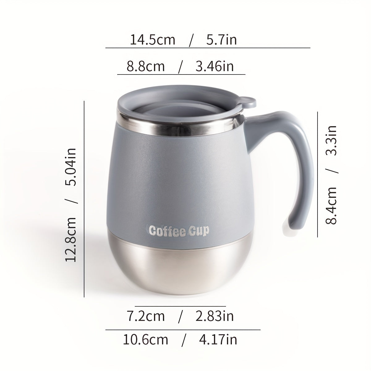 Stainless steel insulated coffee cup with lid