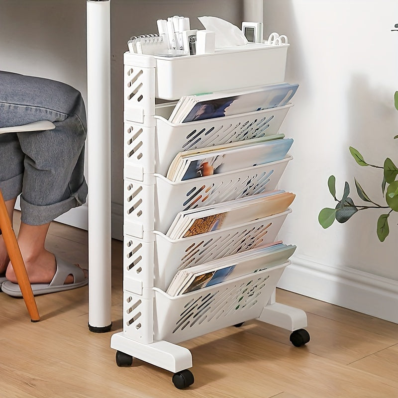 1 Five-layer portable bookshelf storage rack