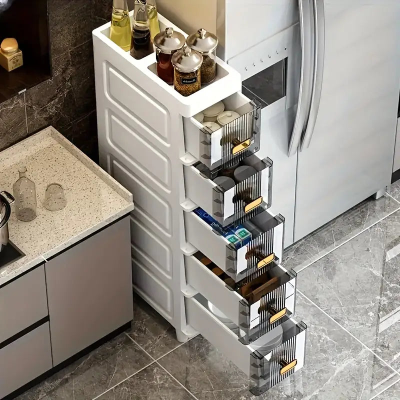 Storage Cabinet with Drawers - Stacking Plastic Organizer