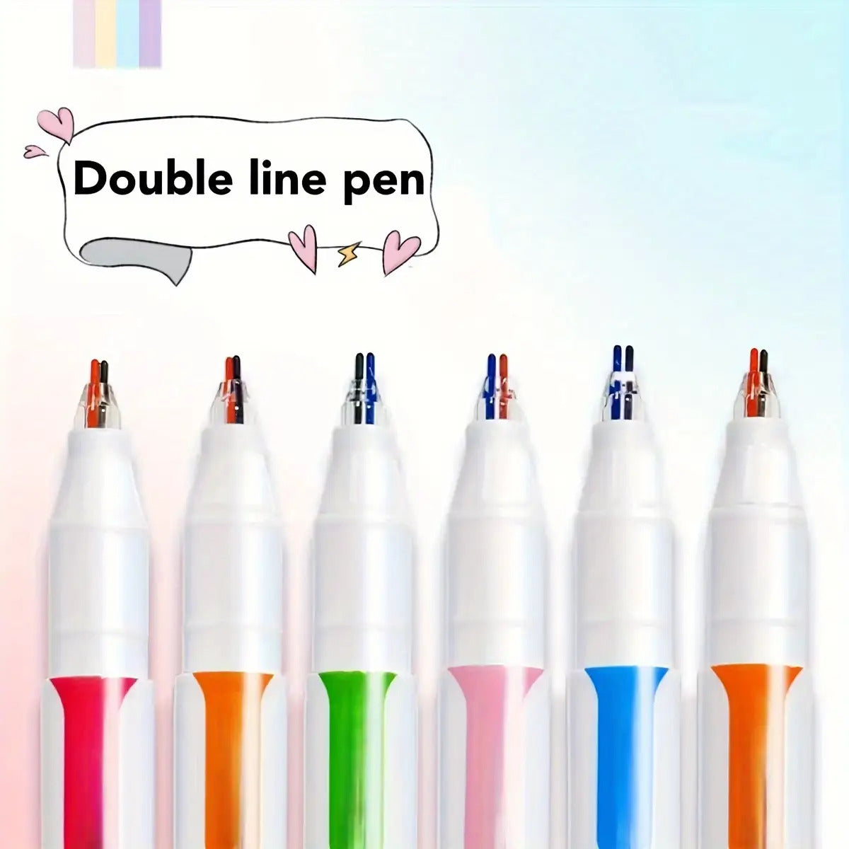 6pcs Dual-Tip Colorful Marker Pens