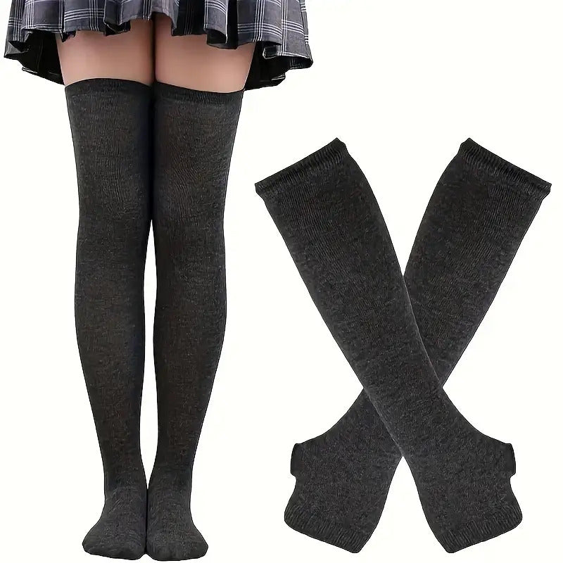 6 Sets of Women'S Striped Knee-High Socks