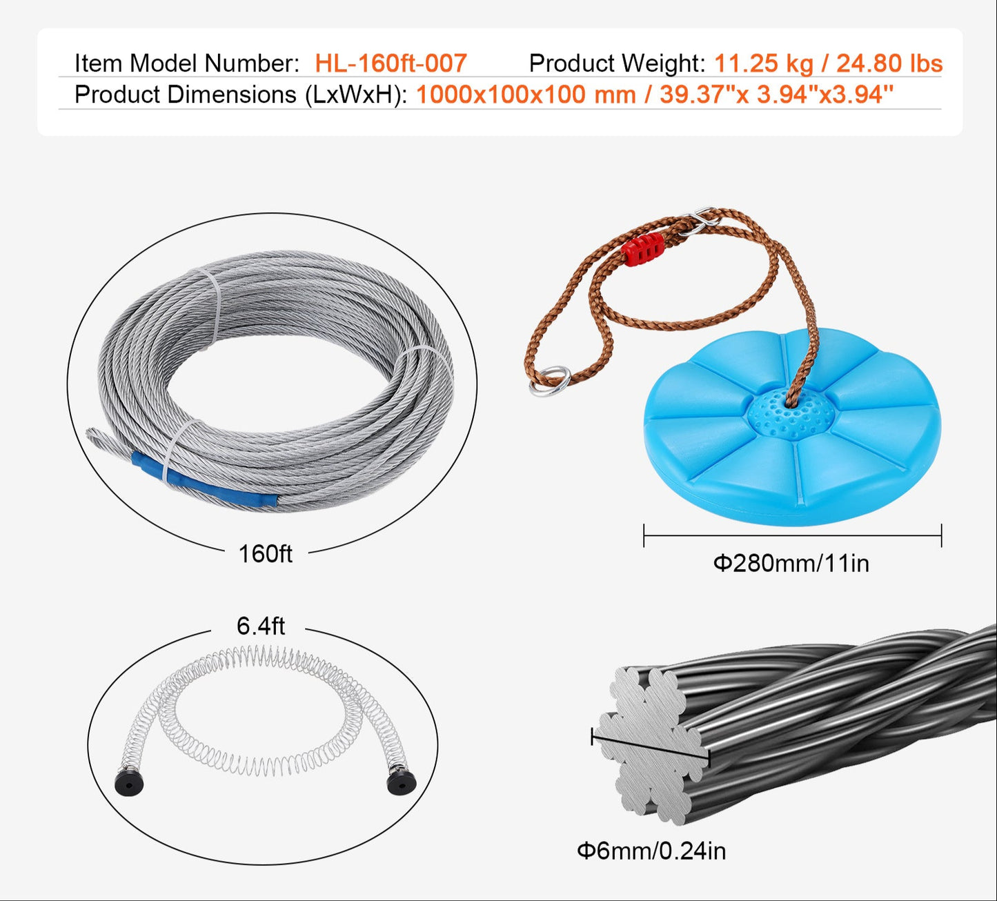 Zip line Kits for Backyard160ft Zip line Kit
