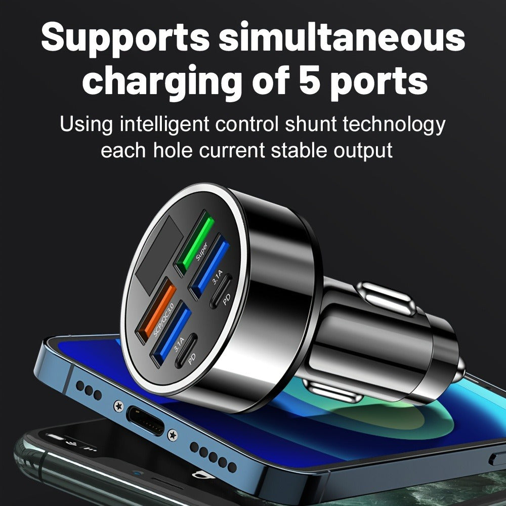 Ultra High Speed 1pc 6-port Car Charger