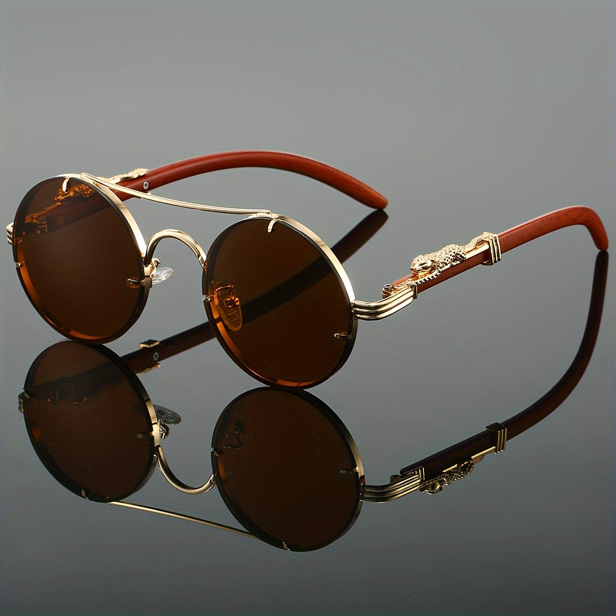 Fashionable Round Metal Frame Glasses