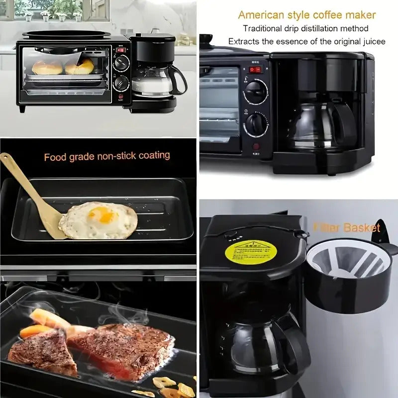 3-in-1 Breakfast Station, Toaster with Frying Pan