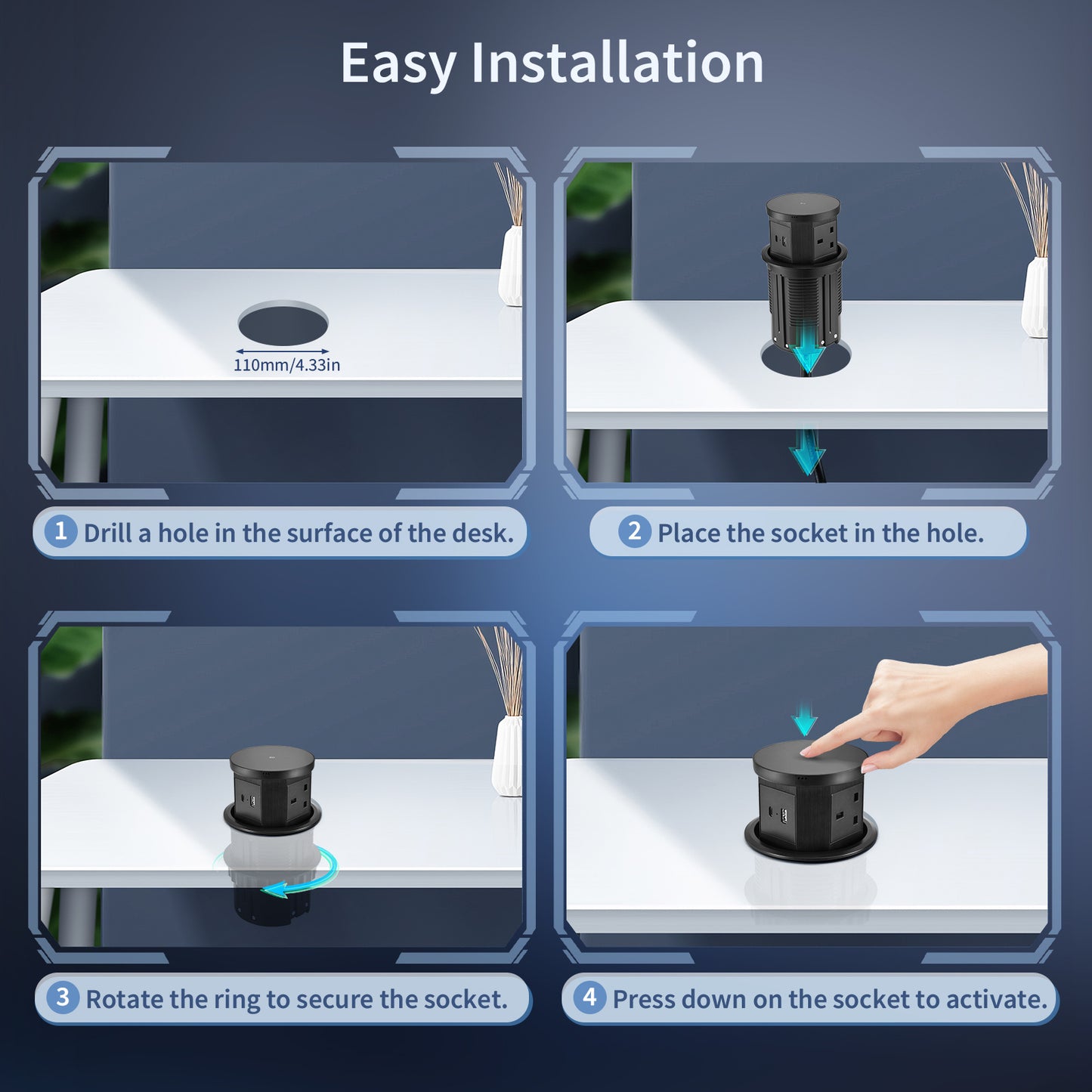 Automatic pop-up power socket