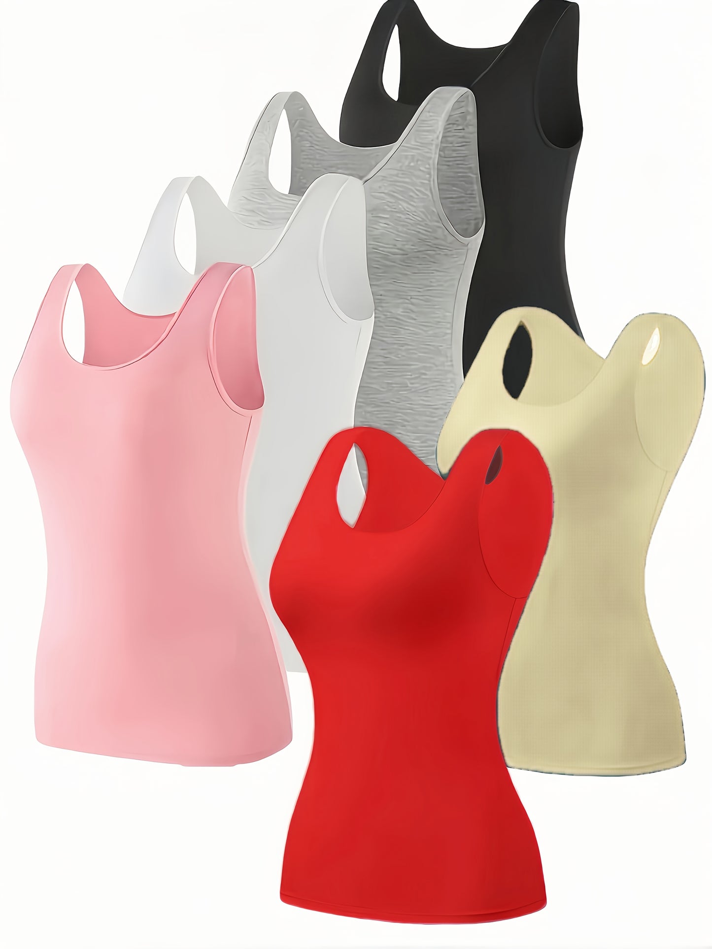 Summer Simple 6pcs Women's Strap Tank Tops
