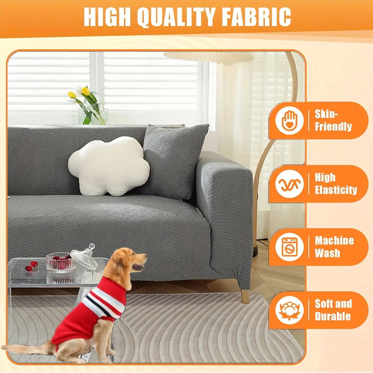 A Thickened Jacquard Sofa Cover With Elastic All-inclusive Sofa Cover
