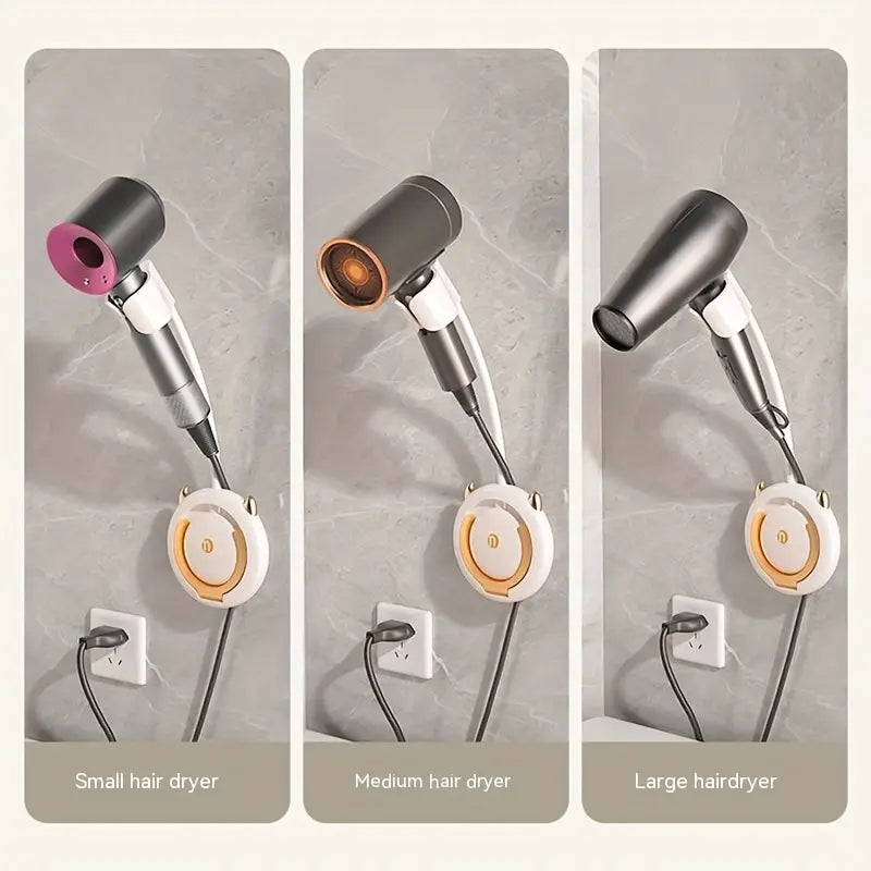 Universal Traceless Wall Mounted Hair Dryer Storage Rack