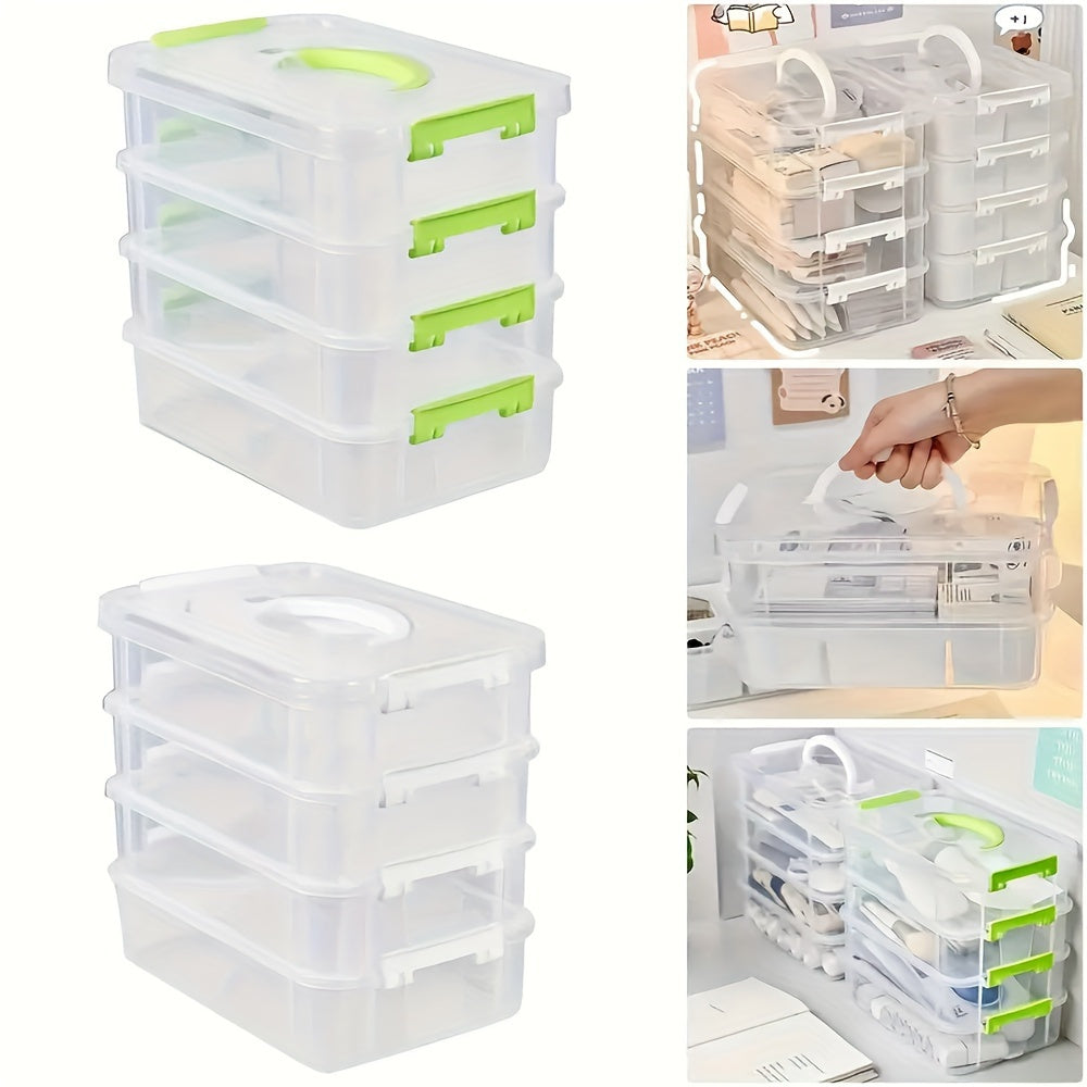 4-Layer Stackable Transparent Plastic Storage Box