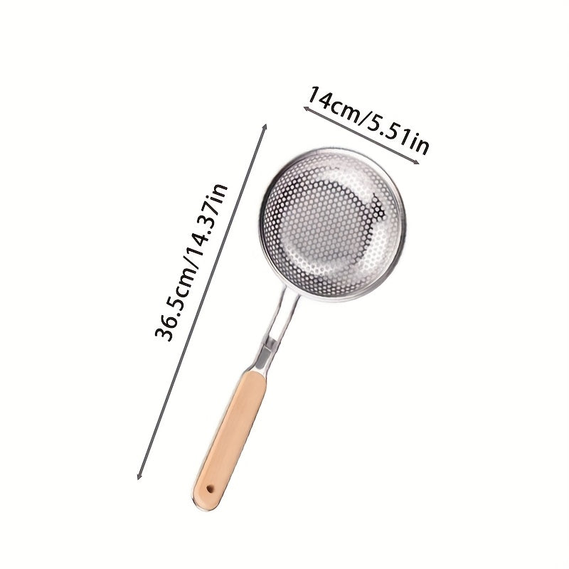 3pcs Stainless Steel Wooden Handle Strainer Set