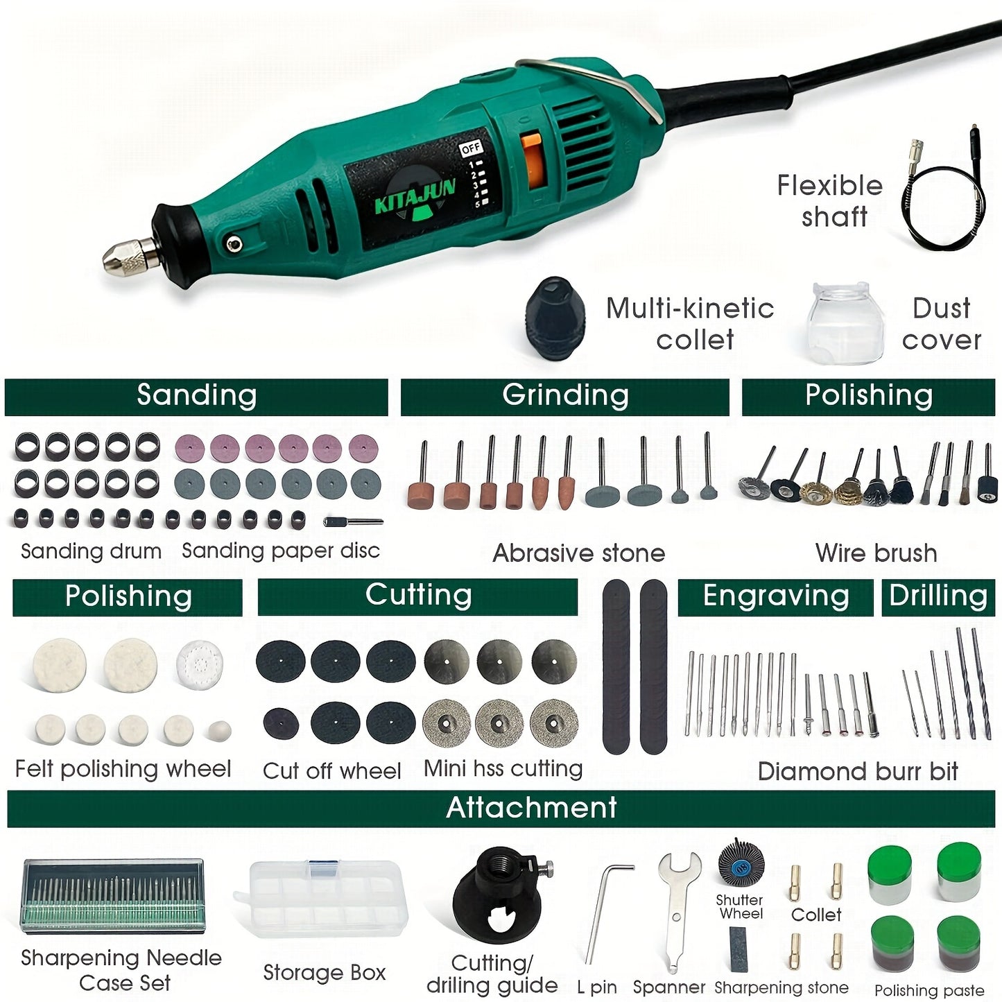 1Pc Rotary Tool Kit, Power Multipurpose Set