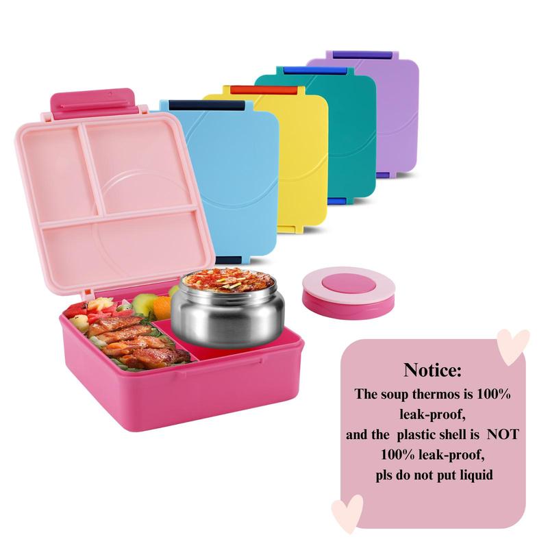 4-compartment Bento Lunch Box with Soup Cup